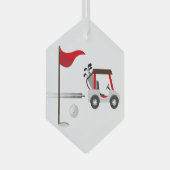 Golf Golfer Cart en Ball Glas Ornament (Voorkant Rechts)