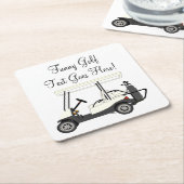 Golf Golfer Cart, gepersonaliseerd Beer Soda-papie Kartonnen Onderzetters (Schuin)