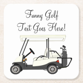 Golf Golfer Cart, gepersonaliseerd Beer Soda-papie Kartonnen Onderzetters