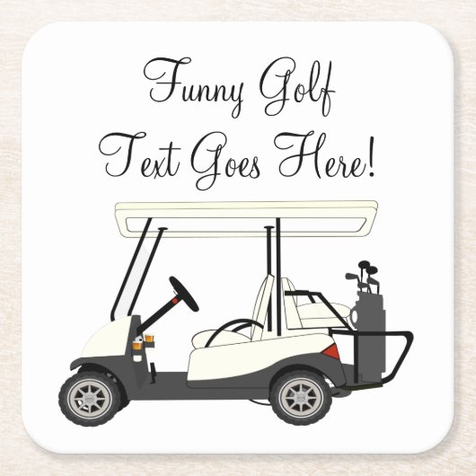 Golf Golfer Cart, gepersonaliseerd Beer Soda-papie Kartonnen Onderzetters (Voorkant)