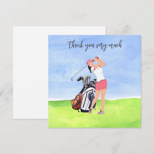 Golf Golfer Dank je kaart voor golfer (Voorkant / Achterkant)