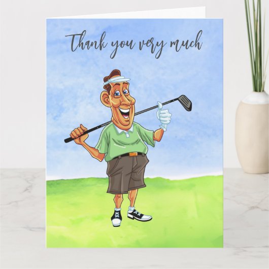 Golf Golfer Dank je kaart voor golfer (Voorkant)