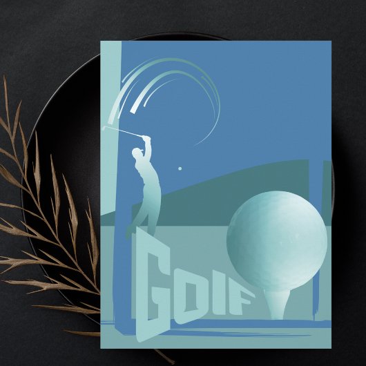 Golf golfer Golf club resort groet Briefkaart