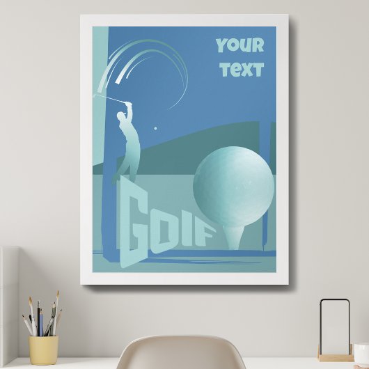 Golf golfer Golf club tekst muur decor Poster