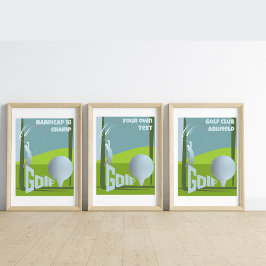 Golf golfer Golf club tekst muur kunst Poster