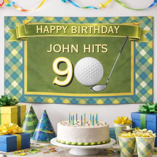 Golf, Golfer, Golf thema Verjaardagsbanner Spandoek