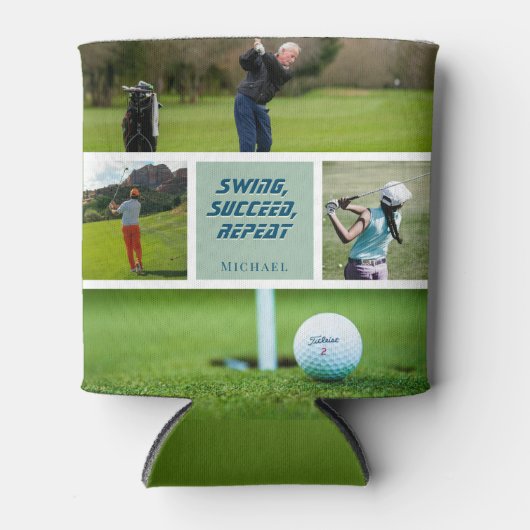 Golf golfer golfcadeau accessoire blikjeskoeler (Voorkant)