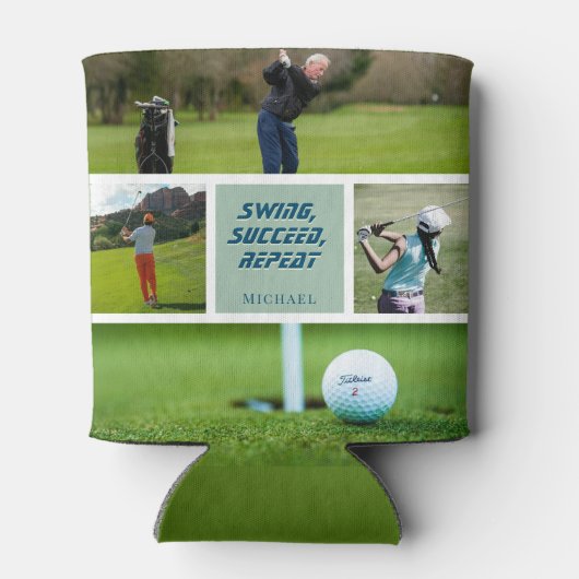 Golf golfer golfcadeau accessoire blikjeskoeler (Achterkant)