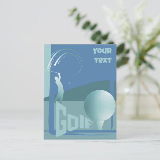 Golf golfer Golfclub groet Briefkaart (Staand voorkant)