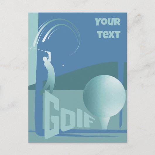 Golf golfer Golfclub groet Briefkaart (Voorkant)