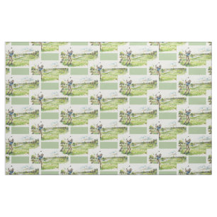 Golf Golfer Golfen Aquarel Mandenvlechtpatroon Stof