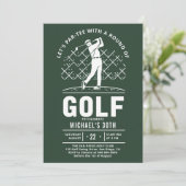 Golf Golfer Golfen Elegant Modern 30e verjaardag Kaart (Staand voorkant)
