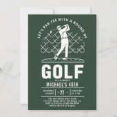 Golf Golfer Golfen Elegant Modern 40e verjaardag Kaart (Voorkant)