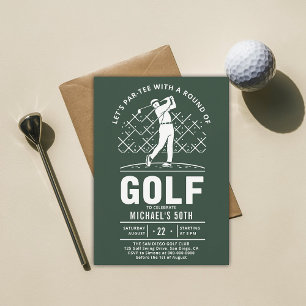 Golf Golfer Golfen Elegant Modern 50ste verjaardag Kaart