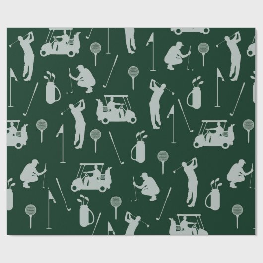 Golf Golfer Golfen Golfkar en tas Cadeaupapier (Vlak)
