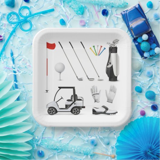 Golf Golfer Golfen Verjaardagsfeest Papieren Bordje (Feest)