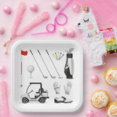 Golf Golfer Golfen Verjaardagsfeest Papieren Bordje (Feest)