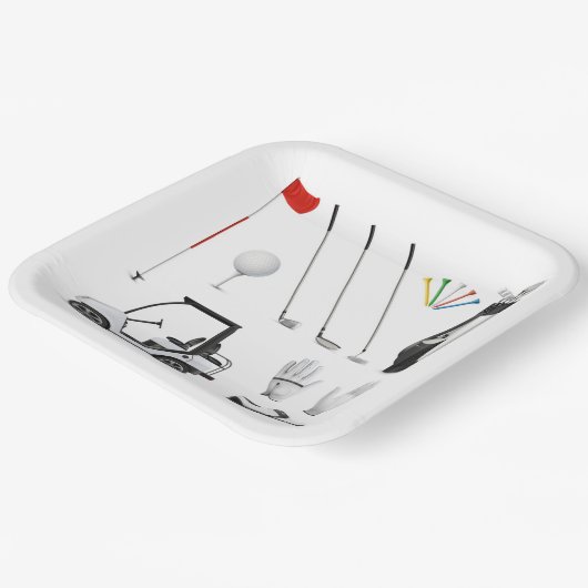 Golf Golfer Golfen Verjaardagsfeest Papieren Bordje (Gebogen)