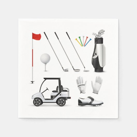Golf Golfer Golfen Verjaardagsfeest Servet (Voorkant)