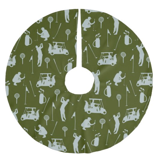 Golf Golfer Golfen Winkelwagen tas Kerstboom Rok (Voorkant)