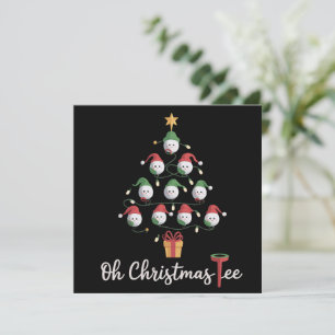 Golf Golfer Grappige Golfen Oh Kerstmis T-Shirt Feestdagenkaart