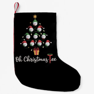 Golf Golfer Grappige Golfen Oh Kerstmis T-Shirt Kleine Kerstsok