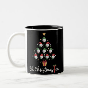 Golf Golfer Grappige Golfen Oh Kerstmis T-Shirt Tweekleurige Koffiemok