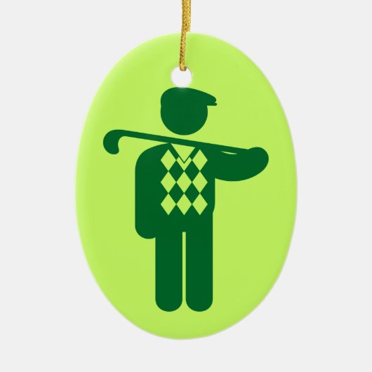 Golf Golfer Green Ornament (Voorkant)