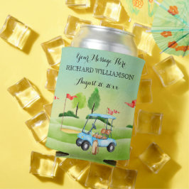 Golf Golfer Groenen Winkelwagen gepersonaliseerd Blikjeskoeler