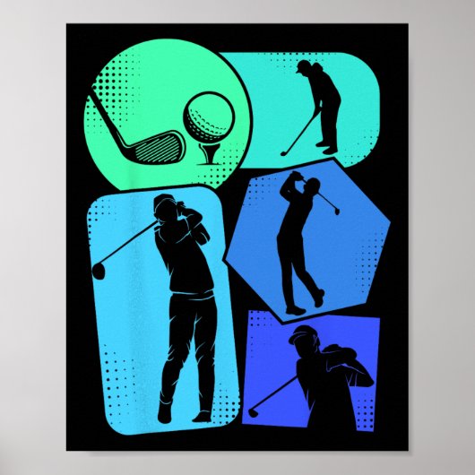 Golf Golfer Kinderen Jongens Mannen Golfen Poster (Voorkant)