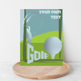 Golf golfer resort club tekst groet briefkaart