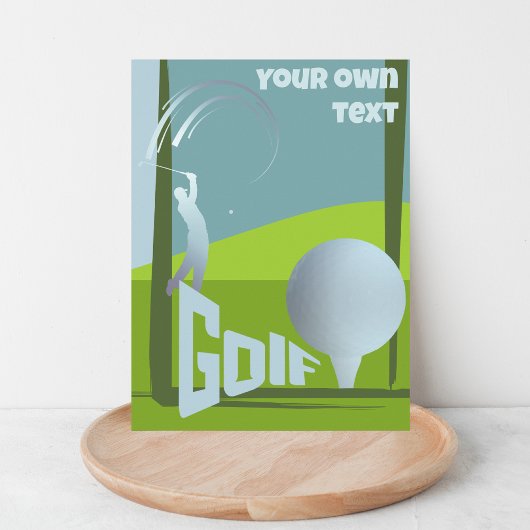 Golf golfer resort club tekst groet briefkaart