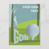 Golf golfer resort club tekst groet briefkaart (Voorkant)