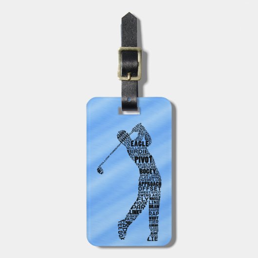 Golf Golfer Typografie Bagagelabel Sjabloon (Voorkant verticaal)