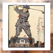 Golf Golfer Vintage Antiek Golfen Raamsticker (Vel 2)