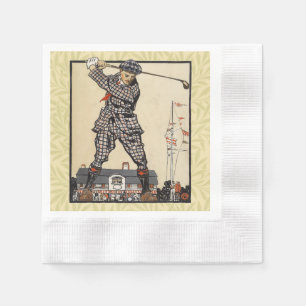 Golf Golfer Vintage Antiek Golfen Servet