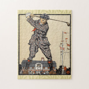 Golf Golfer Vintage Antieke Golfen Legpuzzel