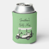 Golf Golfer Winkelwagen Gepersonaliseerde Koffie B Blikjeskoeler (Blikje Achterkant)