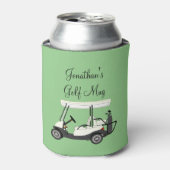 Golf Golfer Winkelwagen Gepersonaliseerde Koffie B Blikjeskoeler (Blikje Voorkant)