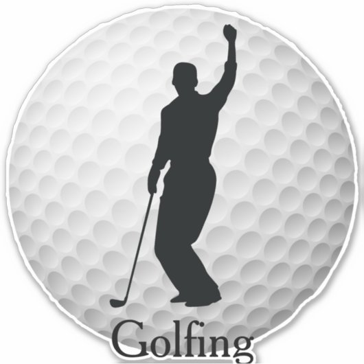 Golf Golfing Golf Ball Design Contour Sticker (Voorkant)
