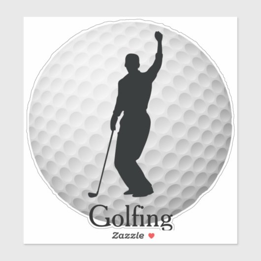 Golf Golfing Golf Ball Design Contour Sticker (Vel)