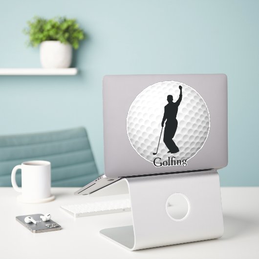 Golf Golfing Golf Ball Design Contour Sticker (Laptop op bureau)
