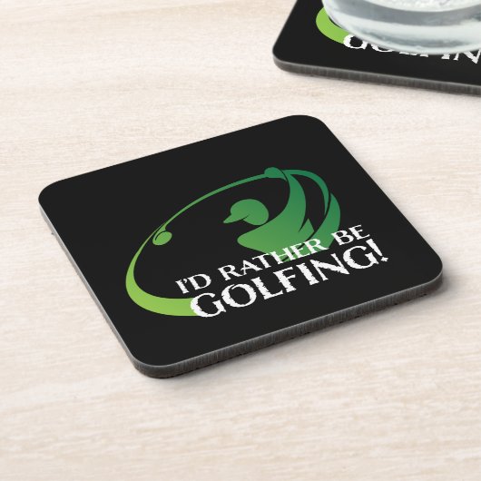 Golf Golfing Modern Golfer Game Sports Black Green Bier Onderzetter (Linkerzijde)