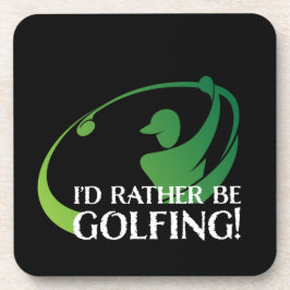 Golf Golfing Modern Golfer Game Sports Black Green Bier Onderzetter