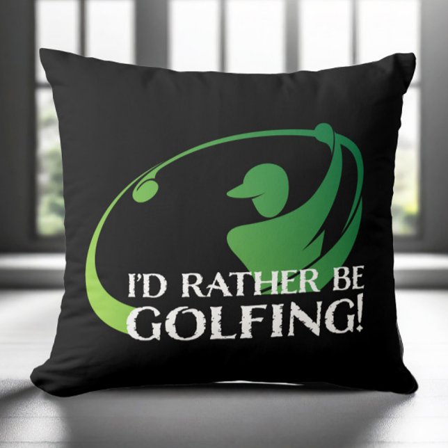 Golf Golfing Modern Golfer Sports Black Green Home Kussen (Golf Golfing Modern Golfer Sports Black Green Home Throw Pillow)