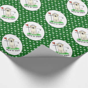 Golf Golfing Yellow Lab Labrador Retriever Dog Cadeaupapier