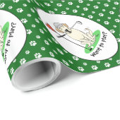 Golf Golfing Yellow Lab Labrador Retriever Dog Cadeaupapier (Rol Hoek)