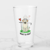 Golf Golfing Yellow Lab Labrador Retriever Dog Glas (Achterkant)