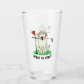 Golf Golfing Yellow Lab Labrador Retriever Dog Glas (Voorkant)