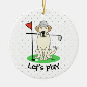 Golf Golfing Yellow Lab Labrador Retriever Dog Keramisch Ornament (Voorkant)
